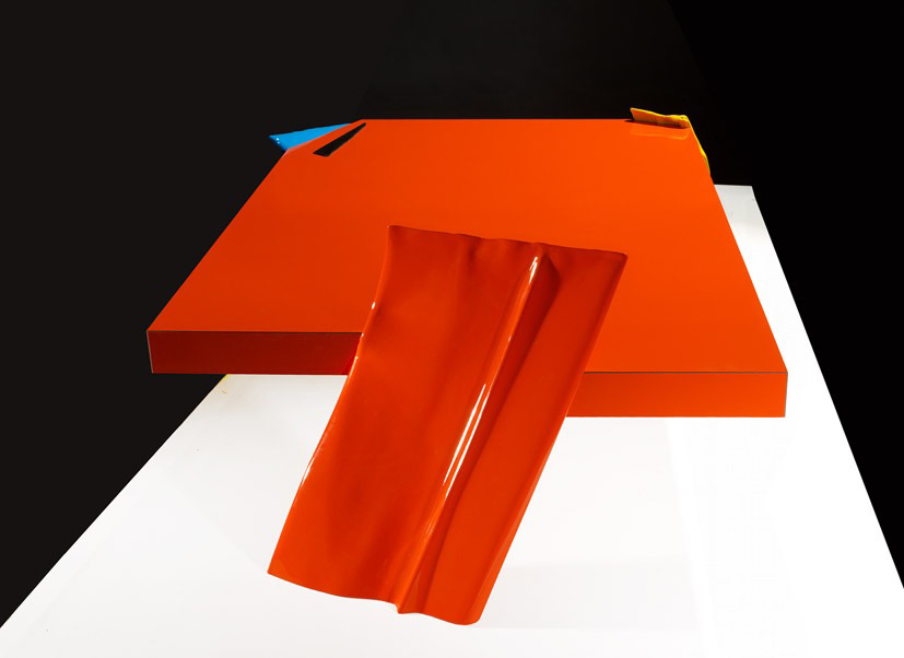 Philippe Bresson 2012, La table orange, dim. L : 1,63 l : 0,97 h : 0,30 m
