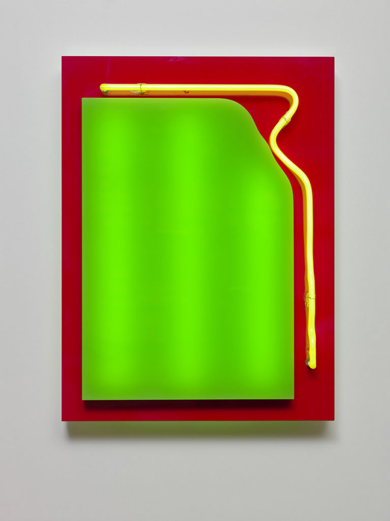 Abstrait lumineux V, 2015 - Plexiglas, bois stratifié, LED, tube néon 60 x 45 x 10 cm